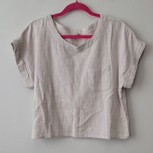 Ann Taylor Black Long Sleeve Top Gold Button Detail Size Small